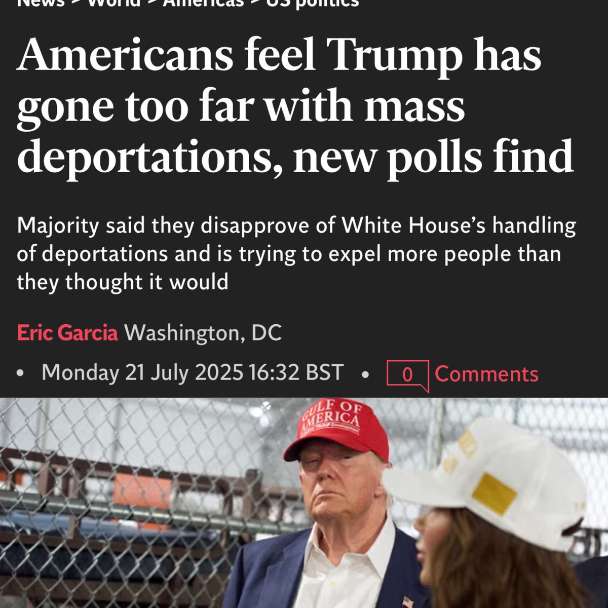 TheTNHoller's tweet image. INDEPENDENT: “A series of new polls show Americans do not approve of Trump’s efforts to deport swaths of immigrants from the country.” independent.co.uk/news/world/ame…