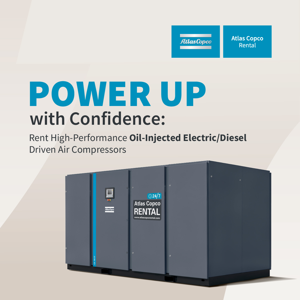 Facing a breakdown, planning maintenance, or kicking off a project? Atlas Copco’s oil-injected air compressors are ready to power you.
🔹 Diesel: Built for the wild
🔹 Electric: Plug &amp; play
From offshore to onshore—efficiency, agility, &amp; 24/7 support. bit.ly/4lDHJ9j