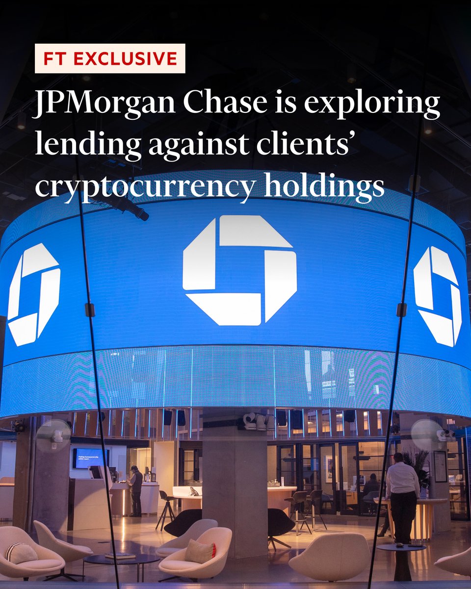 FT's tweet image. The policy would mark a big shift for the bank's chief executive Jamie Dimon, who eight years ago branded bitcoin a 'fraud'. on.ft.com/3TS0DwX