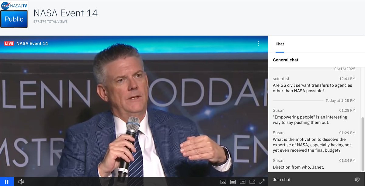 NASAWatch's tweet image. Implementing Trump's proposed NASA cuts illegal before Congress passes budget, Democrats say
reuters.com/legal/governme…
“NASA Chief of Staff @BrianHughes47 speaking at the same town hall, agreed, saying it would "probably be considered irresponsible" to wait for the congressional…