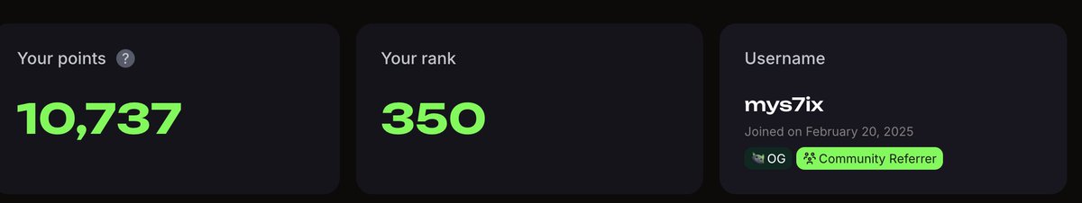 mys7ix's tweet image. Points on @HyperSwapX entering the penultimate week. Let's see where we go.
Fatigue is setting in as it's getting grindy. Need something juicy to really send jolts into our bodies soon.