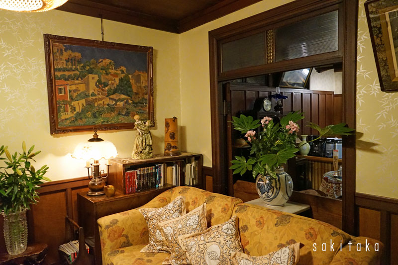 rapidag1's tweet image. 晴鴨楼　洋間待合とステンドグラス　明治期大正期築　京都市東山区問屋町通五条下ル