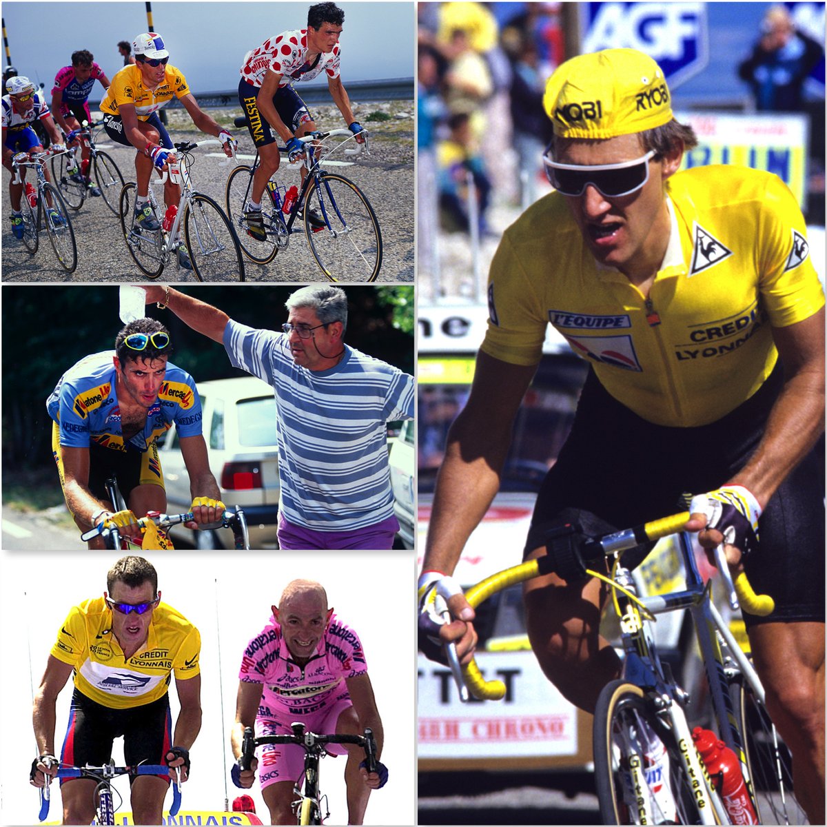 grahamwatson10's tweet image. Mont Ventoux day today, it does not come around too often..! Charly Mottet wore Yellow in a TT in 1987, Eros Poli beat the odds in 1994 despite the chase from Miguel Indurain and Richard Virenque; the 2000 Tour saw a mighty showdown between Lance Armstrong and Marco Pantani...