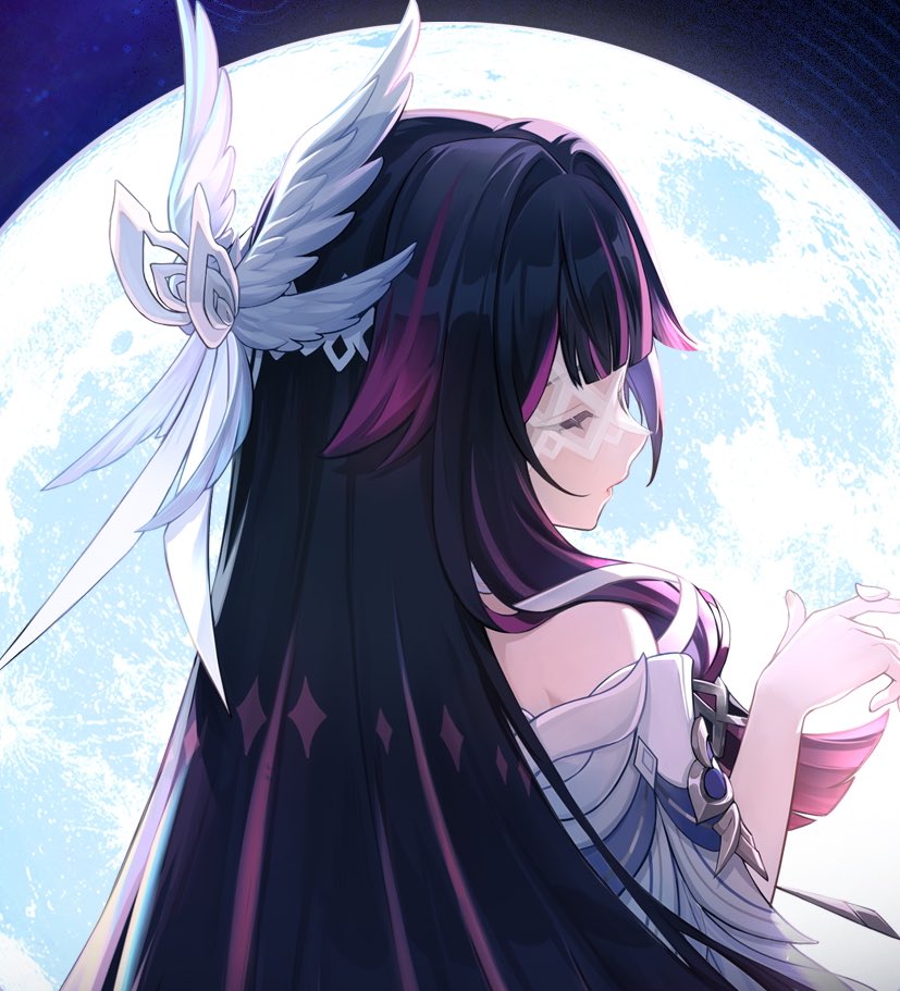 FUSHIGUR0's tweet image. arlebina paralleling each other with the crimson and white moons im obsessed
