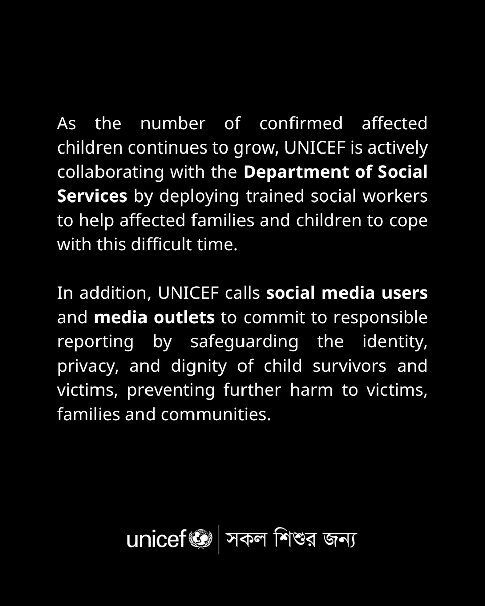 UNICEFBD's tweet image. UNICEF expresses deep condolences over the tragic aircraft crash yesterday.
Our thoughts are with the victims, their families, and all those affected by this heartbreaking incident.
Read our full statement.
