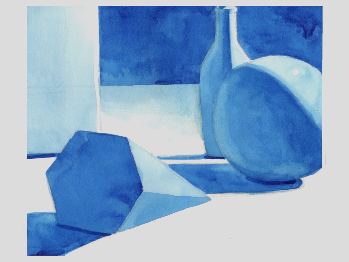 Watercolor practice using Pthalo Blue