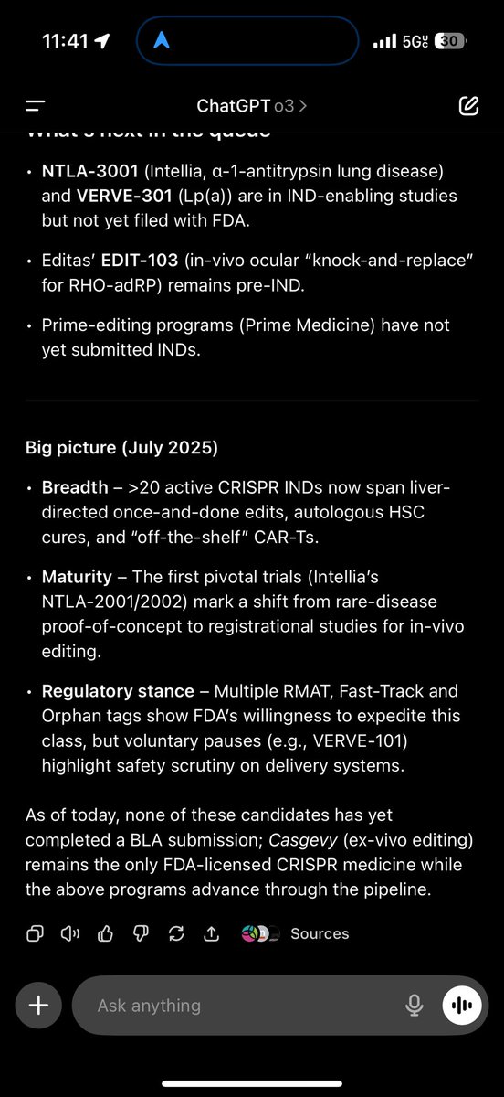 ssskryl's tweet image. The FDA queue is full of one and done in-vivo CRISPR gene editing therapies for many incurable chronic diseases. The future is going to be wild!