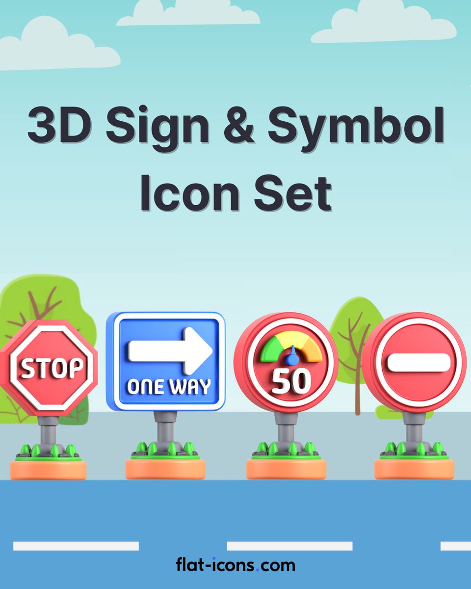 flat1cons's tweet image. 🚦⚠️ Icons That Speak Louder Than Words ⚠️🚦
featuring traffic signs, warning labels, navigation 

🎯 30 high-res 3D icons
📐 Fully customizable
🧠 Intuitive &amp;amp; easy to use

🎒 Grab your visual shortcuts → flat-icons.com
#3DIcons #FlatIcons #DesignAssets #SignsAndSymbols