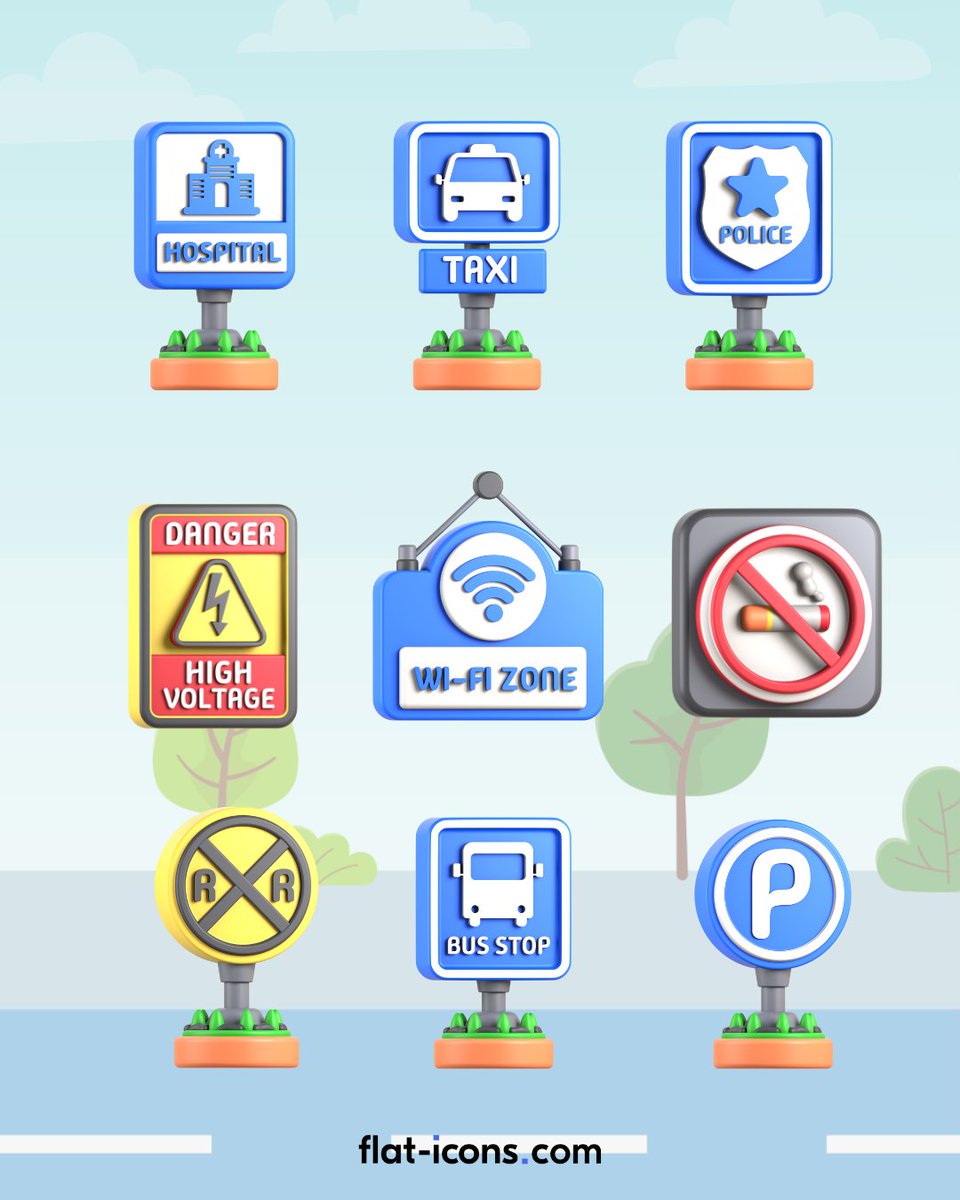 flat1cons's tweet image. 🚦⚠️ Icons That Speak Louder Than Words ⚠️🚦
featuring traffic signs, warning labels, navigation 

🎯 30 high-res 3D icons
📐 Fully customizable
🧠 Intuitive &amp;amp; easy to use

🎒 Grab your visual shortcuts → flat-icons.com
#3DIcons #FlatIcons #DesignAssets #SignsAndSymbols