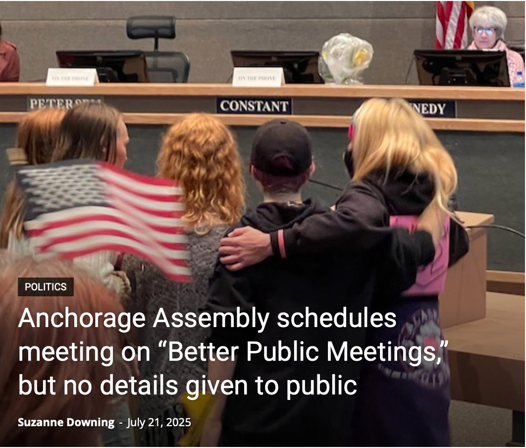 MustReadAlaska's tweet image. Anchorage Assembly is having a ‘Better Public Meetings’ work session… without telling the public what it’s about. You can’t make this stuff up. ‘Better’ must mean don’t show the peasants the paperwork. 😂 ... mustreadalaska.com/anchorage-asse…