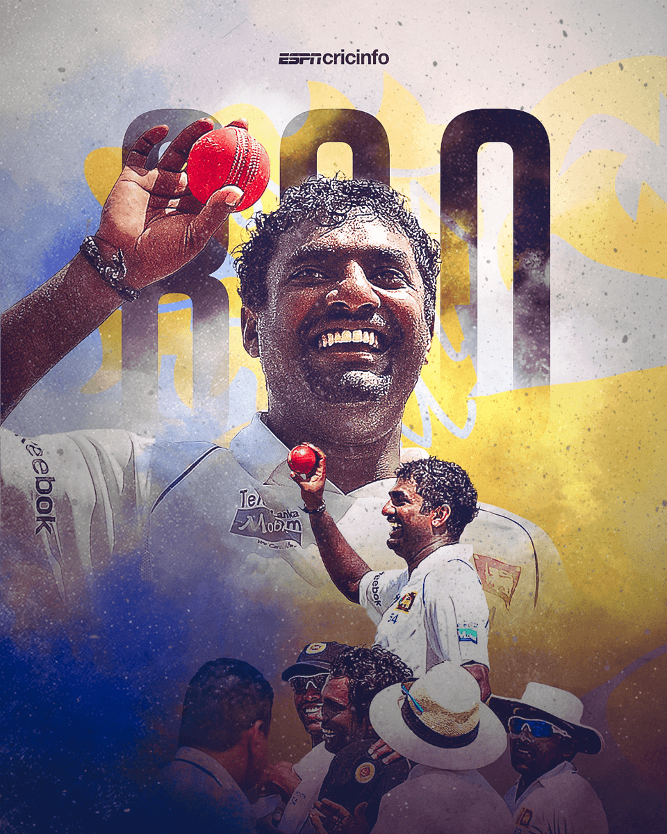 cricinfo's tweet photo. #OnThisDay in 2010, a magical moment in Galle.

Muthiah Muralidaran signed off from Test cricket with wicket No. 800 🙌 https://t.co/JG41Lenso5 https://t.co/1JTFWiEtmC