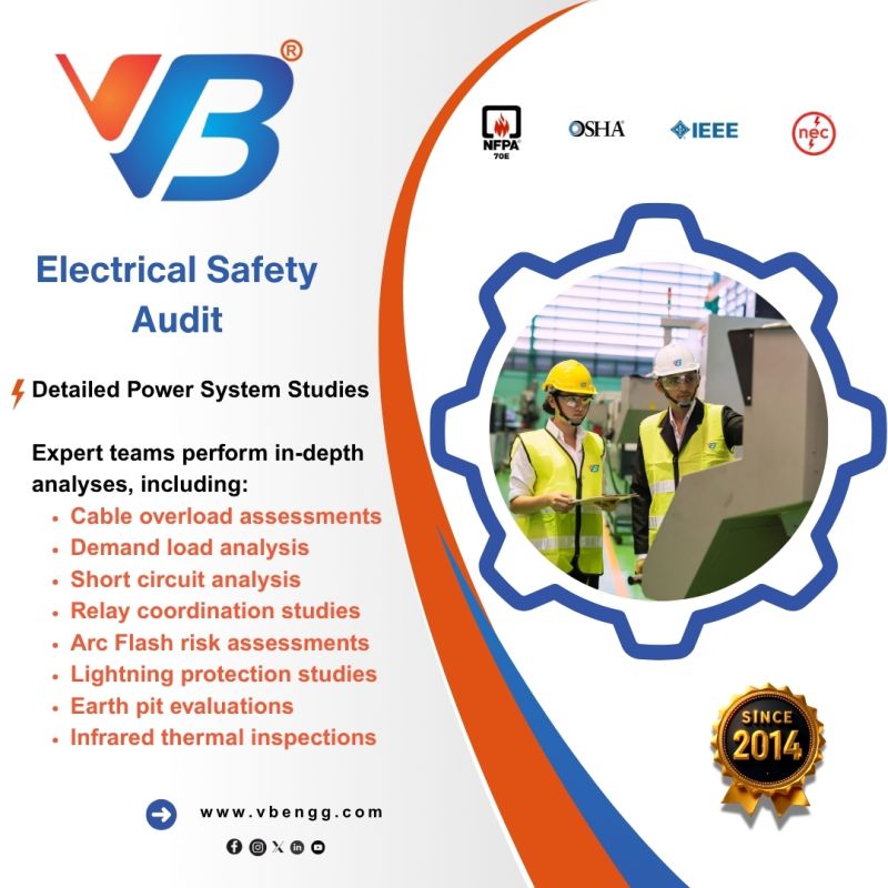 TheGroupVB's tweet image. Is Your Workplace Electrically Safe?
Electrical hazards cause countless accidents every year  most are preventable.
VB Engineering’s Electrical Safety Audit ensures:
✅ Risk detection
✅ Compliance (IE, IS, NFPA)
vbengg.com/electrical-saf…
#ElectricalSafety #ESAAudit #VBEngineering
