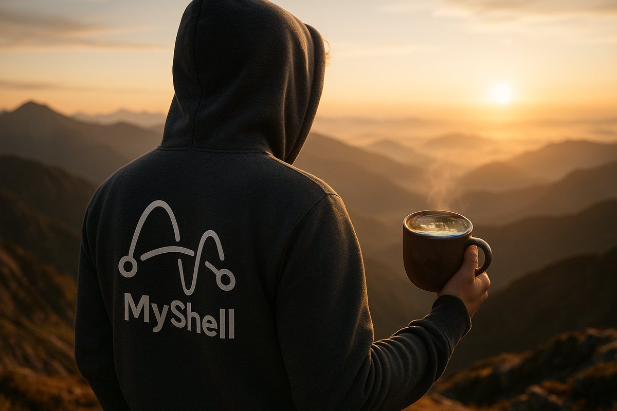 Aris_ia21's tweet image. Brewed brilliance at the summit—powered by @myshell_ai , inspired by the view. 🚀🧢☕