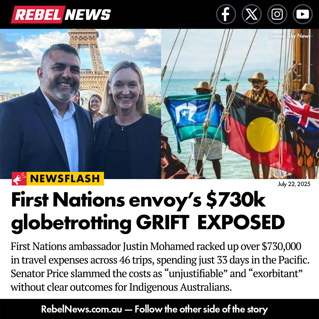 RebelNews_AU's tweet image. Australia's jet-setting First Nations ambassador has racked up an enormous travel bill, taking 46 trips abroad to locations like Dubai, Paris, New York, Hawaii, Fiji, Geneva and San Francisco since his appointment in 2023!