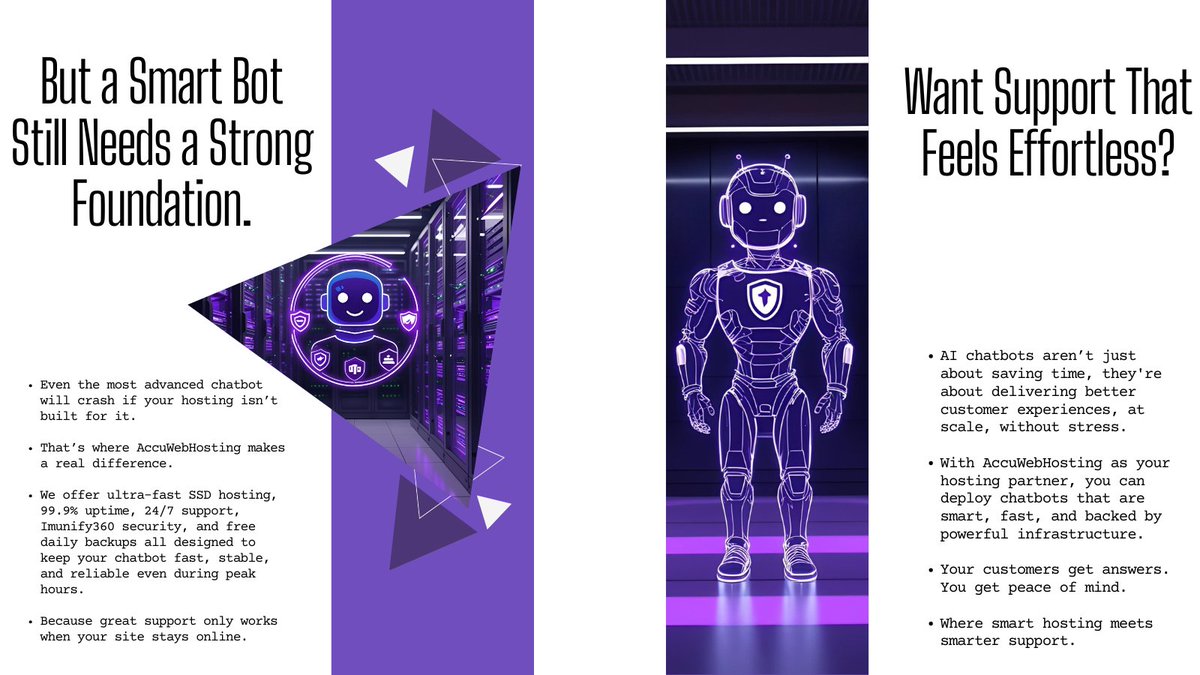 accuwebhosting's tweet image. That’s the power of AI chatbots with AccuWebHosting.
Smarter support starts with #accuwebhosting

#AIForBusiness #CustomerExperience #Chatbots #CloudHosting #AccuWebHosting.