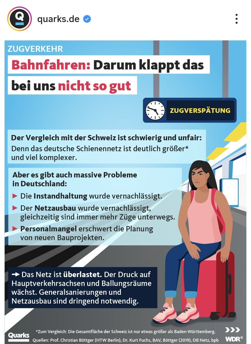 Storch_i's tweet image. Dass das Bahnfahren bei uns nicht so gut klappt wie z.B. in der Schweiz hat vor allem 3 Gründe, liebes @quarkswdr-Team:
1. Peter Ramsauer (CSU, Minister von 2099-2013)
2. Alexander Dobrindt (CSU, Minister von 2014-2018)
3. Andreas Scheuer (CSU, Minister von 2018-2021)