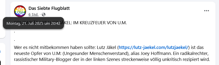 ungemeve's tweet image. Herr Jäkel @lutzjaekel, feige Anonyme hinter „Das siebte Flugblatt“,
Sie überschreiten eine Grenze.
Ich bin zutiefst Demokrat, bin ordoliberaler Linker, habe im Gegensatz zu Ihnen dieser Republik gedient und bin Mitglied der Grünen.
Mich als Extremrechten zu bezeichnen ist…