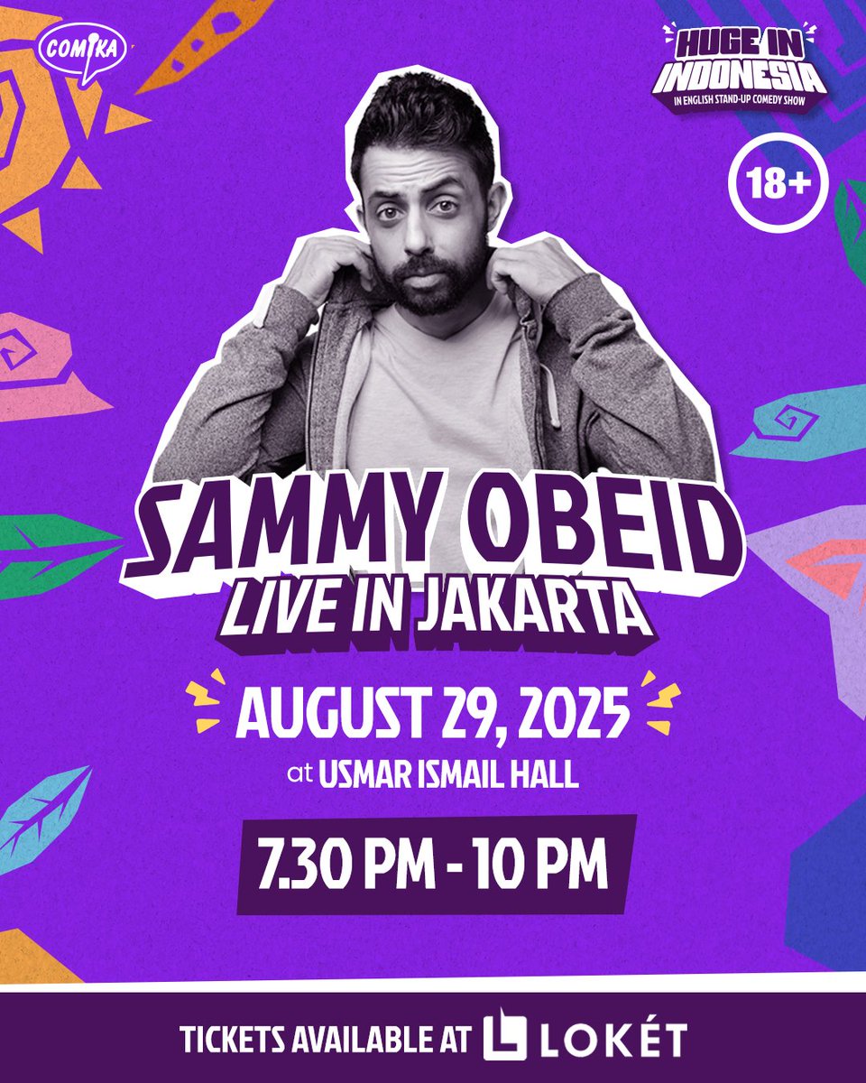 HabisNontonFilm's tweet image. Sesekali pengen nonton standup bahasa Inggris live. Biar kayak nonton film asing gak pake subtitle 😂
Pas nih Comika bawa Sammy Obeid ke Jakarta. Komika keturunan Palestina-Lebanon di Amerika yg bikin rekor standup selama 1001 malam tanpa skip.
Ada live streaming juga nih!