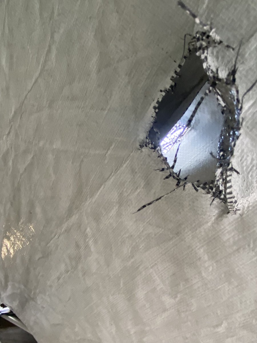 safaa20002222's tweet image. Today half an hour ago we escaped certain death. They bombed a tower next to my camp, and this shrapnel fell on our tent.
I can't believe it fell in the same spot I sit every morning but luckily I didn't sit in it today.😭