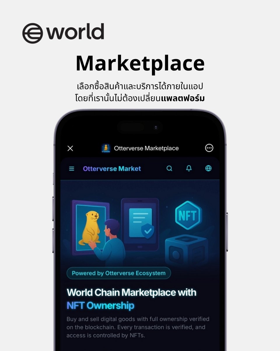 WorldOfficialTH's tweet image. World App มี Mini Apps ที่ออกแบบให้ สะดวก ปลอดภัย และครบใน 1 แอป เช่น Learn รวมความรู้ Web3, Rewards & Campaigns โอกาสสะสมแต้ม แลกรางวัล, Marketplace ซื้อสินค้า บริการในแอป ไม่ต้องโหลดเพิ่ม
#WorldTH #WorldApp #ToolsForHumanity