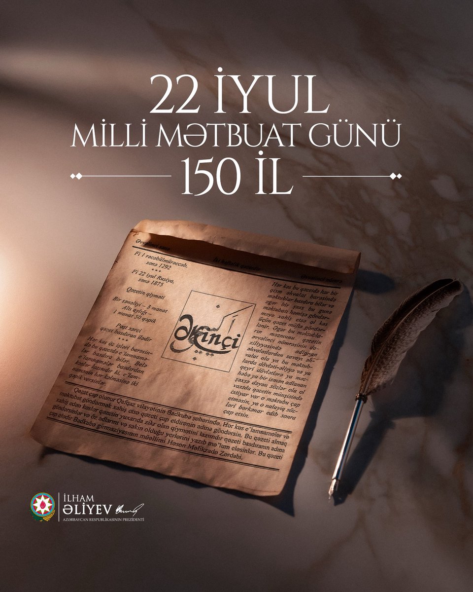 azpresident's tweet image. Sizi və həmkarlarınızı yubiley münasibətilə təbrik edirəm. Azərbaycan mediasının inkişafı məni çox sevindirir. Mən çox şadam ki, bu gün bizim mediamız nəinki ölkə daxilində, hətta beynəlxalq müstəvidə çox böyük nüfuz qazanıb.
Xankəndi, 19 iyul 2025-ci il
III Şuşa Qlobal Media…