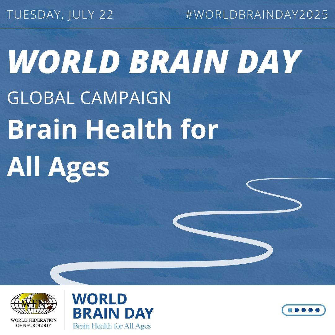 wfneurology's tweet image. It’s #WorldBrainDay!
This year, we’re shining a light on Brain Health for All Ages—because brain health matters at every stage of life, from the very beginning through aging adulthood.
Help us spread the word and share the importance of lifelong brain wellness.
#WBD2025