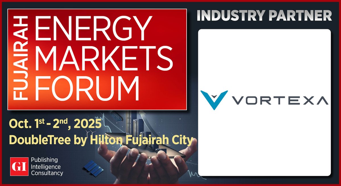 gulf_intel's tweet image. Port of Fujairah welcomes @Vortexa as Industry Partner for the Fujairah Energy Markets Forum 2025, taking place on October 1–2 at DoubleTree by Hilton Fujairah City
Click here to register: lnkd.in/d3Me-dXD
#EMF2025 #EMFWEEK25 #EnergyMarkets #MiddleEastEnergy #OilAndGas