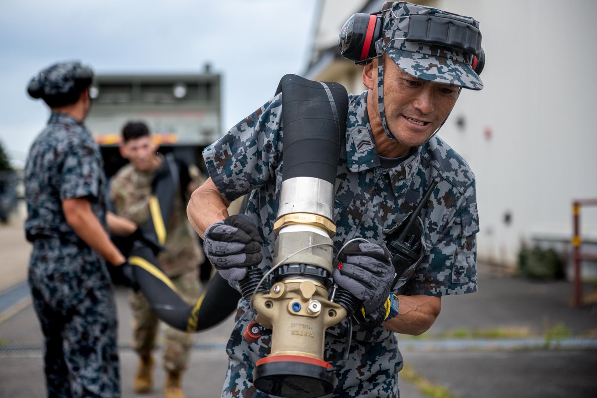 PACAF's tweet image. Fuels Teams Drive Sortie Surge for REFORPAC 2025 ⛽✈️
U.S. Air Force and JASDF fuels specialists work side by side at Misawa Air Base, delivering seamless refueling that powers rapid, sustained air operations during exercise REFORPAC. #REFORPAC2025 #35AEW #DLE2025