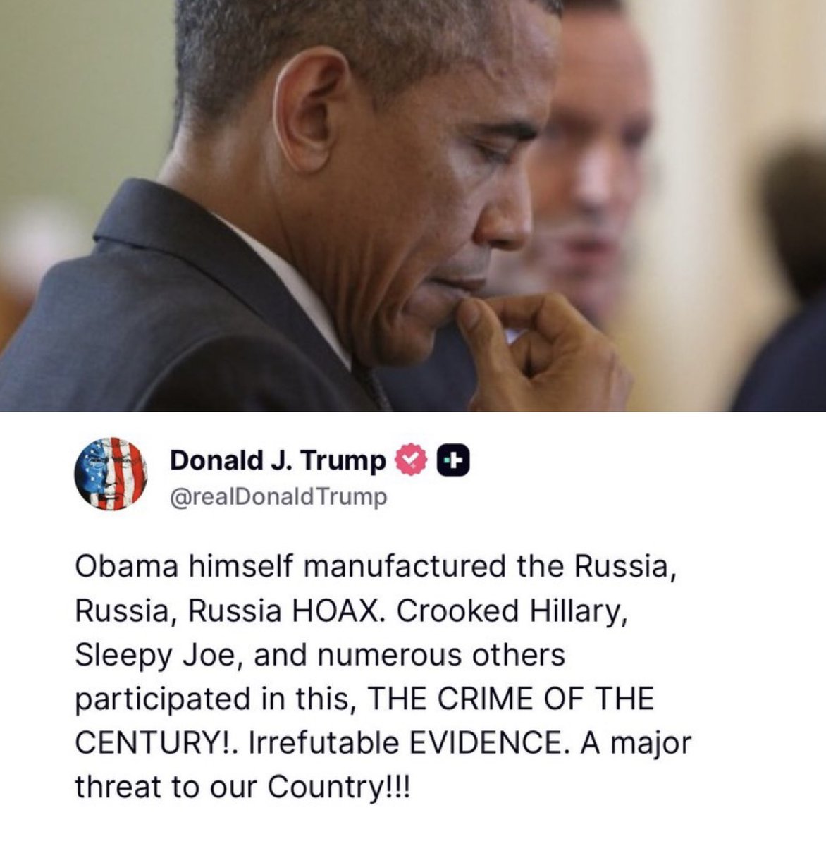 liz_churchill10's tweet image. President Trump calls out Obama for committing the CRIME OF THE CENTURY.
ARREST this Treasonous Liar.