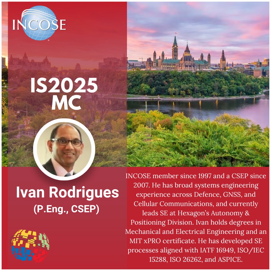 incose_org's tweet image. Get ready! We're thrilled to announce Ivan Rodrigues will be your emcee for the #INCOSE International Symposium! A long-time INCOSE member, Ivan brings deep systems engineering expertise from Defence, GNSS & Cellular Comms. There’s still time to register! bit.ly/4jJfzcp