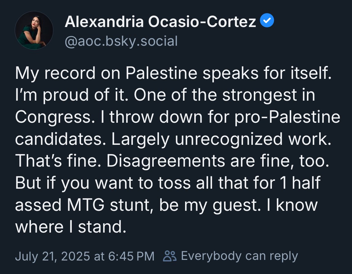 KyleHermanOhio's tweet image. AOC is one of the strongest fighters against AIPAC and the corrupt system that is aiding Netanyahu’s crimes against humanity. Very few Members of Congress even acknowledge that the U.S. is funding ethnic cleansing against Palestinians. AOC is one of our strongest Representatives.