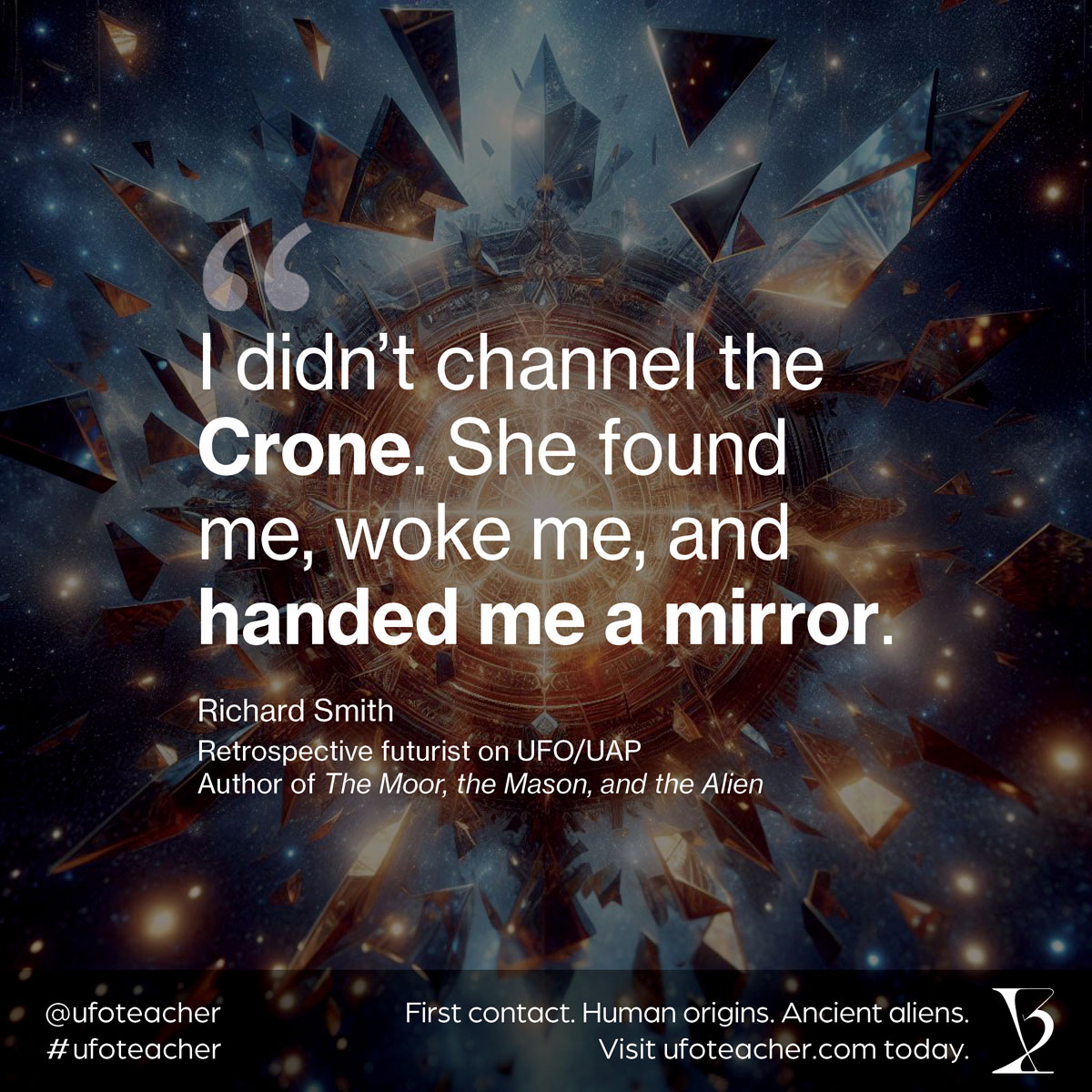 ufoteacher's tweet image. “I didn’t channel the Crone. She found me, woke me, and handed me a mirror.&quot; Visit ufoteacher.com today!

#SpiritGuide #CosmicReflection #AwakeningThroughHer #DecodeTheSymbols