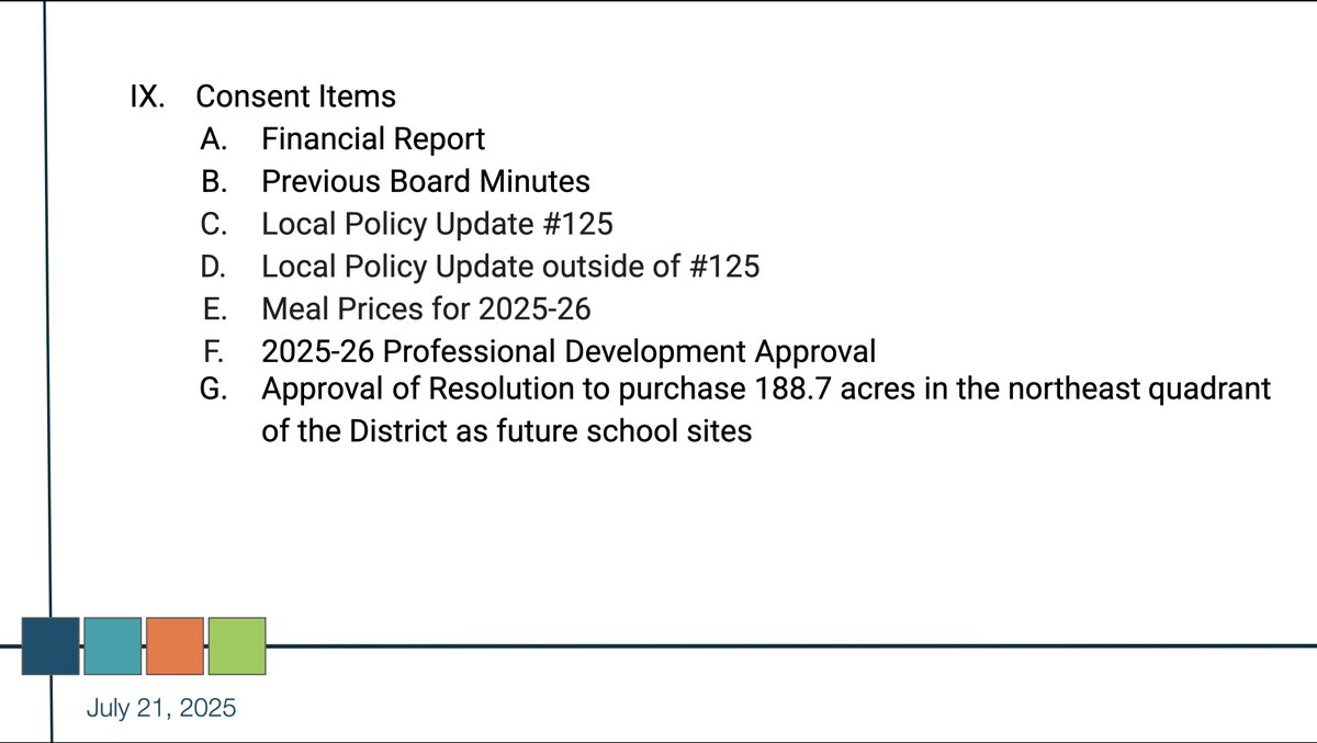GeorgetownISD's tweet image. The #GISDBoard approved several consent items.