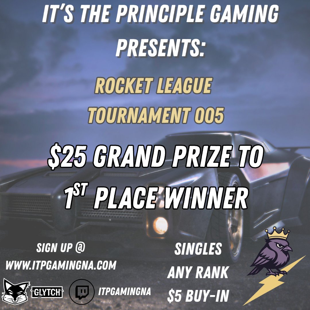 itpgamingna's tweet image. ITPG Rocket League Tournament 005 hosted by Mars
📅 7/26/25
⏰ 5p CST* (subject to change)
💵 $5 Buy In's (not required, increases grand prize amount)
💰 $25* Grand Prize to 1st Place (more depending on Buy In's)
Singles Tourney, Any Rank
Sign up: itpgamingna.com/tournaments
