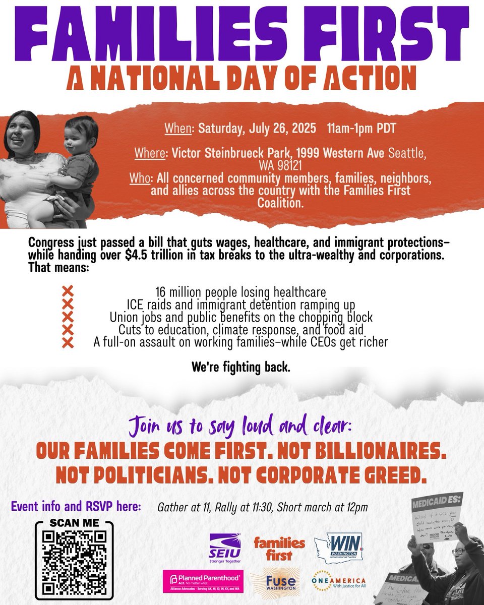 MLKLabor's tweet image. Join the Labor community this Saturday in Seattle and across the state for a National Day of Action to speak out against Republican efforts to put billionaires ahead of working people. 🪧