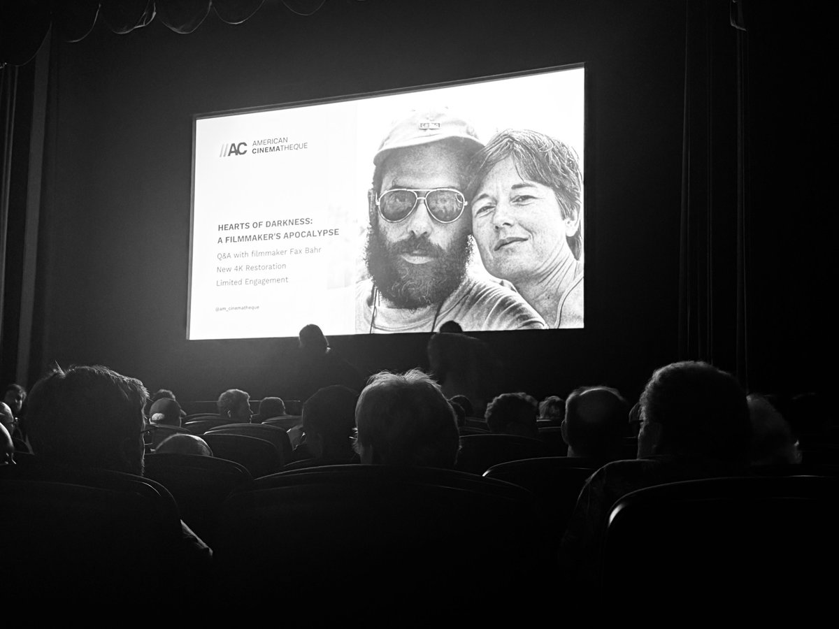 am_cinematheque's tweet image. Tickets still available tomorrow night! New 4K restoration of HEARTS OF DARKNESS: A FILMMAKER'S APOCALYPSE (1991) @ 10pm @ LF3.
Photos from our sold out Q&A with filmmaker Fax Bahr on Sun.
Q&A on Thurs. is also sold out, but we'll have a standby line.
americancinematheque.com/series/fax-bah…