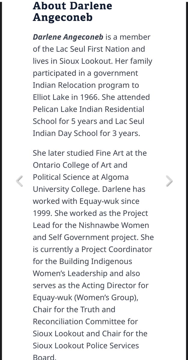 JonSThompson's tweet image. Sioux Lookout has recruited Lac Seul First Nation member Darlene Angeconeb to fill the vacant council seat.
This bio of hers is lifted from Nishnawbe Aski Nation’s Nikanigawbowin Council.
Sioux Lookout will swear her in on Aug. 13.