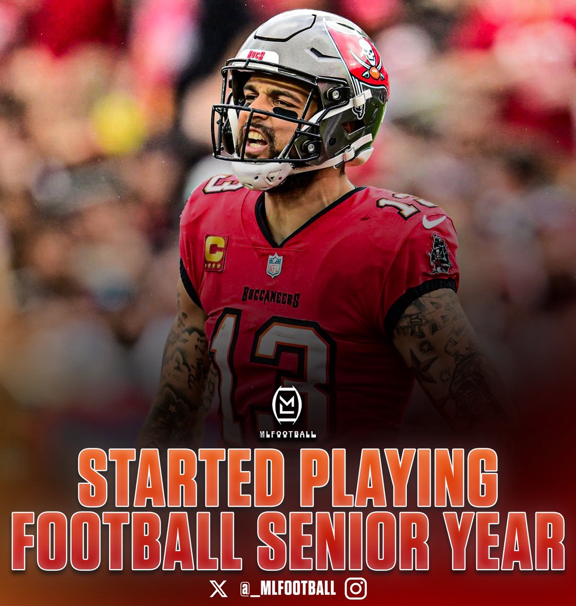 _MLFootball's tweet image. REMARKABLE: #Bucs superstar wide receiver Mike Evans began playing football for the first time in his LIFE during his senior year of high school in Texas.
🤯🤯🤯
Evans only played one season in HS, went to Texas A&M, was a 1st rounder and has gone on to have a legendary career.