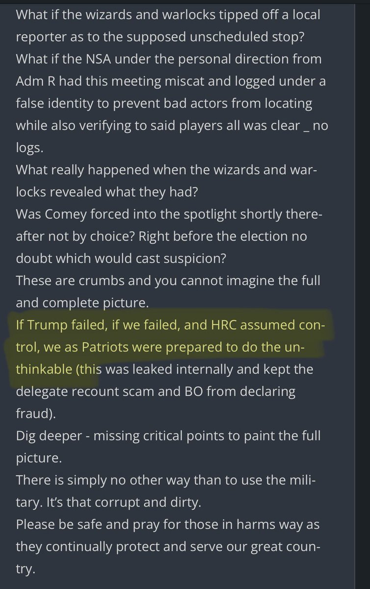 OgAn0n661's tweet image. Please read this drop and make special note of the sentence I highlighted. “We as Patriots were prepared to do the unthinkable”
Do you understand what this sentence means?
Do you understand the lengths Q Team were willing to go to keep her out of office?
5:5???
How do I know in…