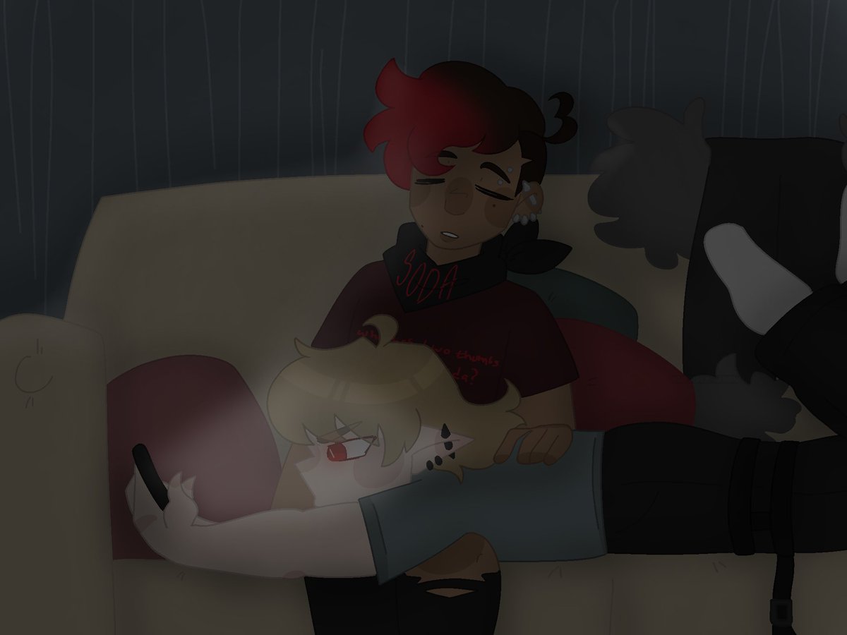 outsider_moon's tweet image. when ur best friend becomes nocturnal so you gotta keep him company #jrwifanart