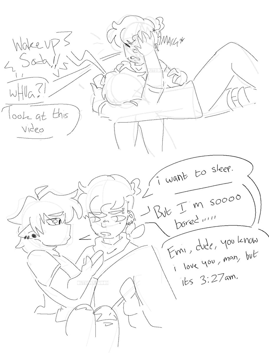 outsider_moon's tweet image. when ur best friend becomes nocturnal so you gotta keep him company #jrwifanart