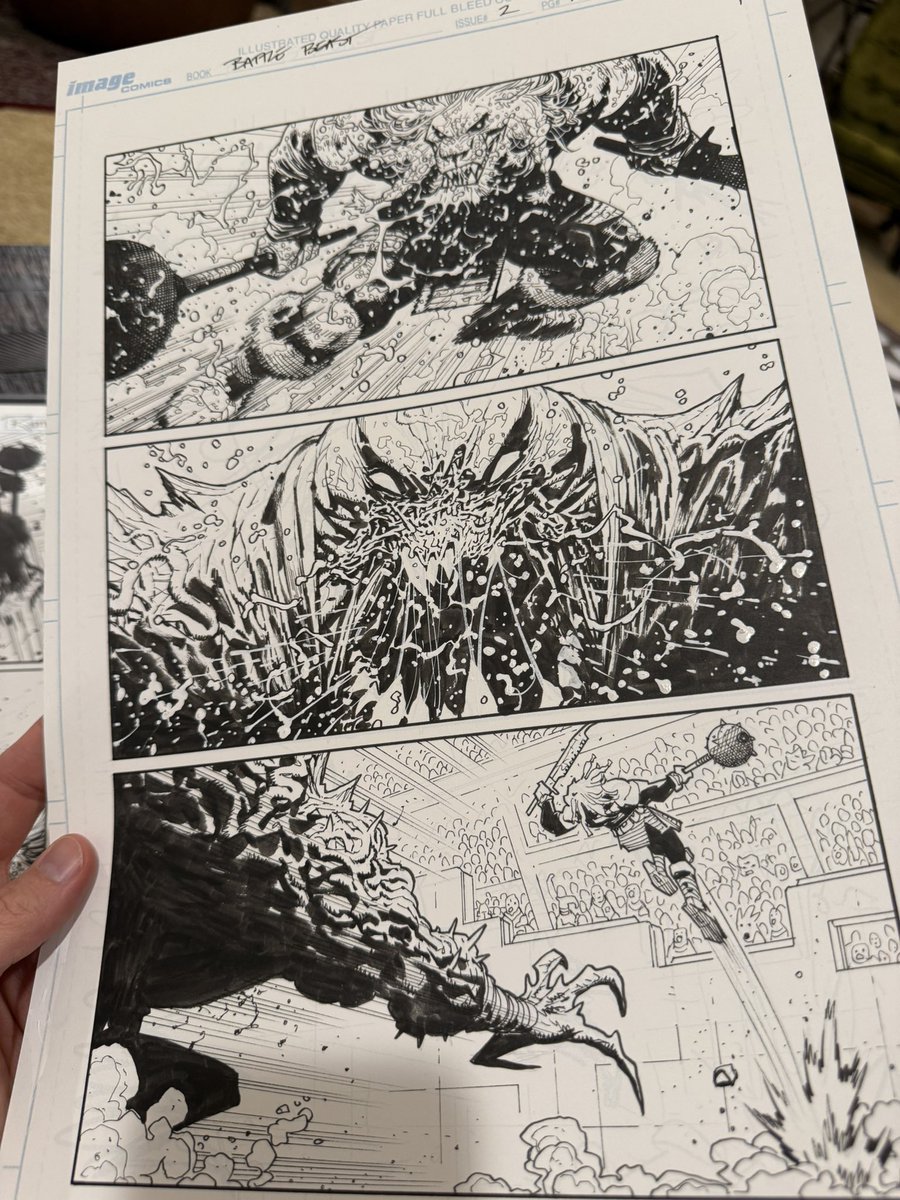 RyanOttley's tweet image. Original art page, Blood games final boss in BATTLE BEAST 2. The unknown!