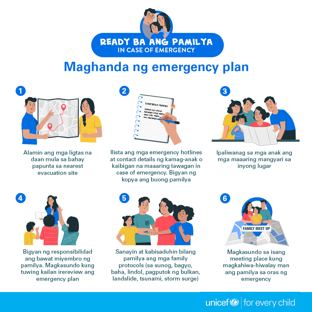 unicefphils's tweet image. ⛈️⛈️ Apektado ba ang inyong lugar ng #Habagat?

Maghanda at siguraduhing alam ng bawat miyembro ng pamilya ang mga dapat gawin bago, habang at pagkatapos ng masamang panahon.

Tandaan, may mahalagang papel ang mga bata sa pagpapanatiling ligtas ng buong pamilya.
