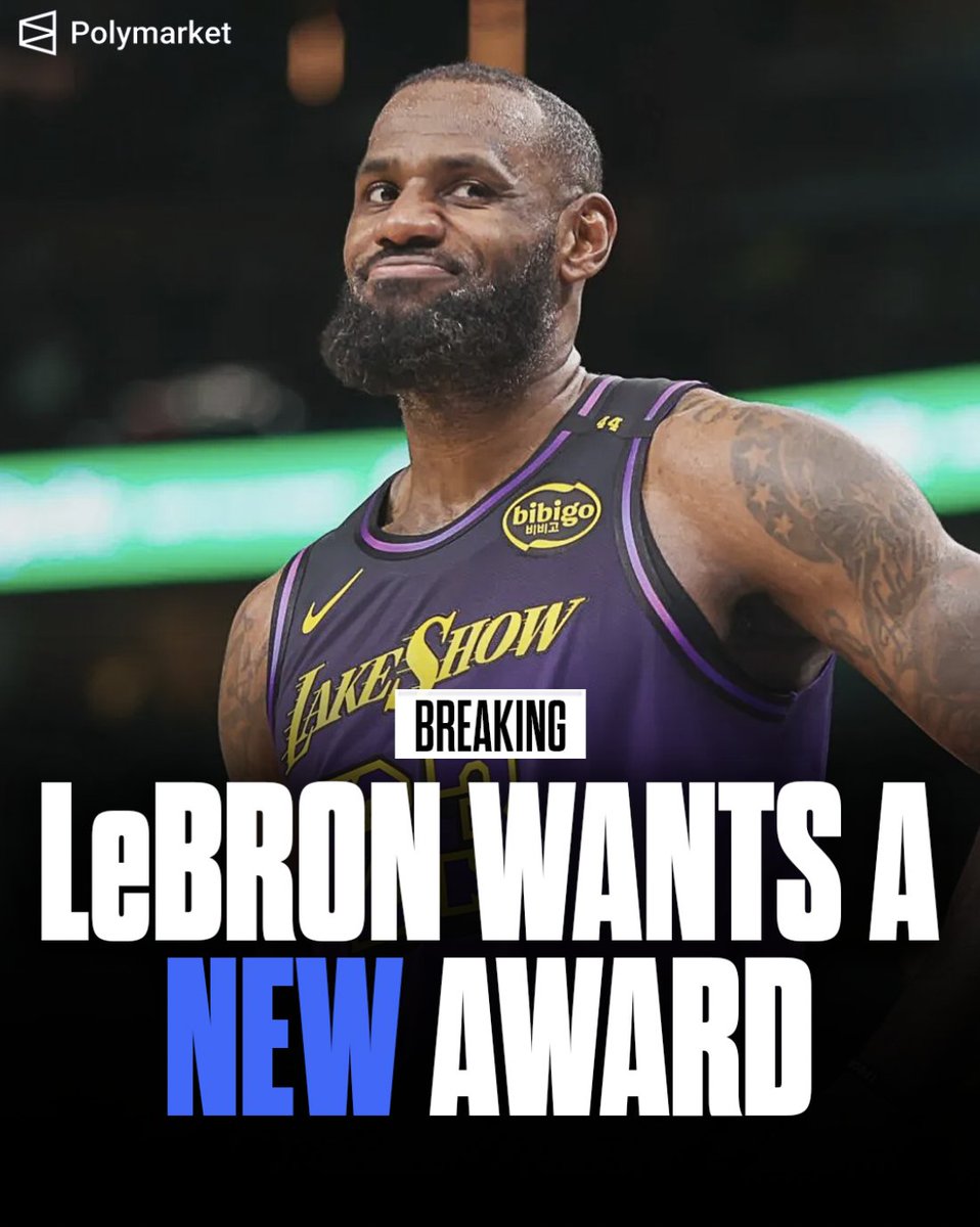PolymarketSport's tweet image. LeBron James wants the NBA to have an OPOY like the NFL:
“You give an MVP and an OPOY… and it changes. It’s like ‘OK, so is it the best player? Is it the player that had the best season with their team? Maybe that’s OPOY.”