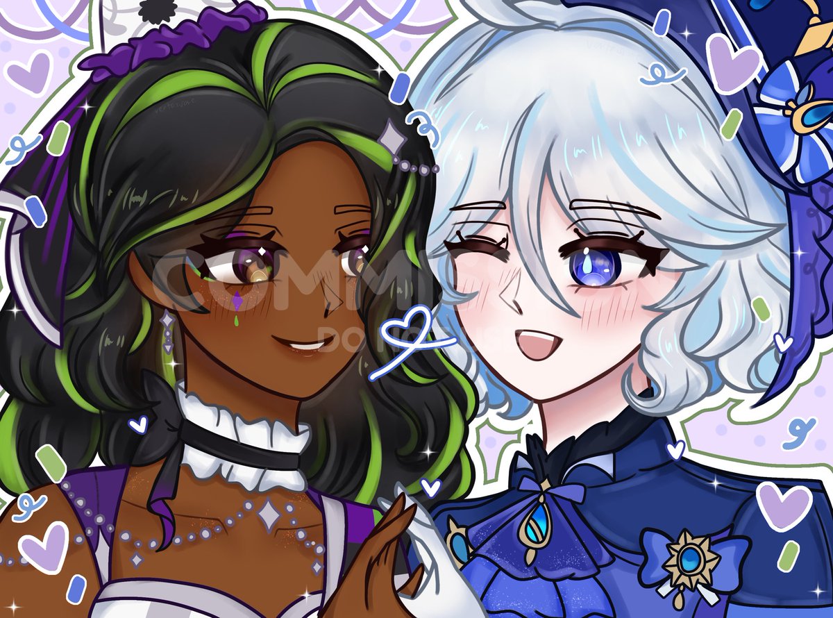 astuteamorem's tweet image. finished the commission last night 💜💚💙 the oc is so beautiful 🫶🏻

#VGenComm