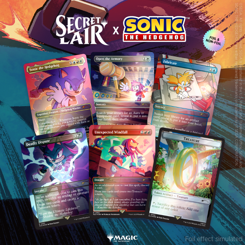 mtgjp's tweet photo. ／
📢予約受付中！
＼

マジック：ザ・ギャザリング『Secret Lair x Sonic Superdrop』
特別仕様のカードたちを見逃すな。