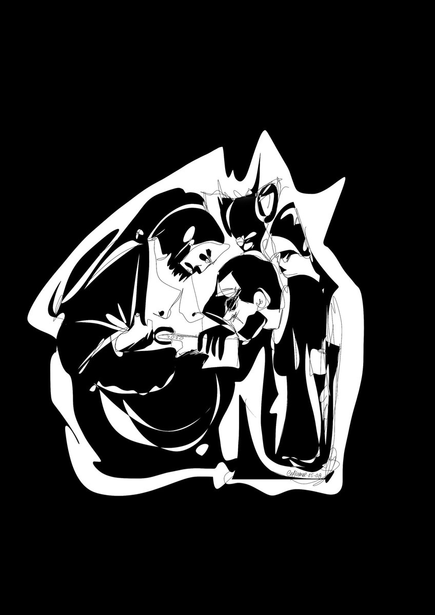 cehamerc's tweet image. Hi 👋🏽 everyone!
I made this in 2020, during a time of disconnection and disbelief. Inspired by Caravaggio’s ‘The Incredulity of Saint Thomas’…
“Touched, Yet Far”
“Curious hands,
a wound like a whisper.
Even doubt can draw light
in the shape of a question.”