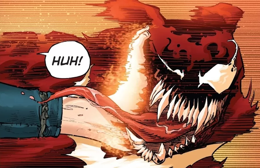 Toxin45's tweet image. Gedomaru aka the Crimson Symbiote is a villain from the Kid Venom mini series from the Venom Verse. He is a smbiote who worships the vacant oni akai knull and the kid venom version of Carnage.