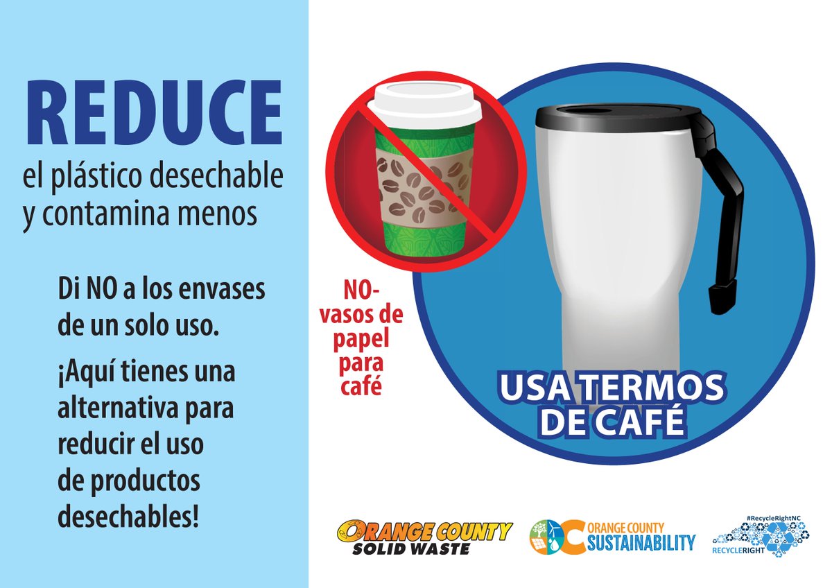 OCNCGOV's tweet image. Join the #PlasticFreeJuly movement! Ditch disposable paper coffee cups and make a sustainable switch—bring your own reusable coffee mug. Not only do paper cups often have plastic linings that make them hard to recycle, but they also contribute to the growing waste problem.