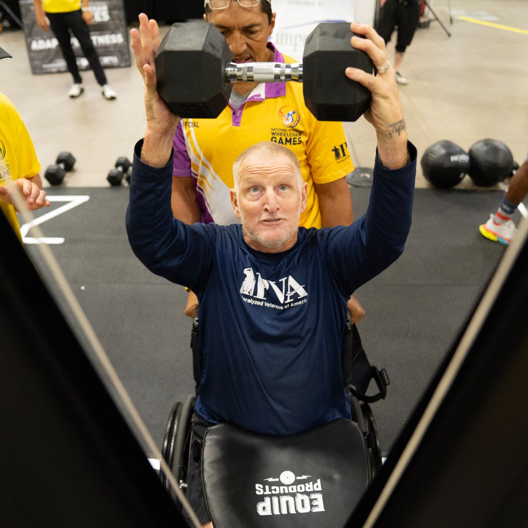 DeptVetAffairs's tweet image. Championships, all-star games, and new challenges — it all happened on the fifth day of the National Veterans #WheelchairGames.
Veterans competed in the Power Soccer championship, the Softball All-Star Game, and kicked off slalom and field events. The action continued with…